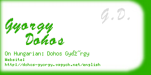 gyorgy dohos business card